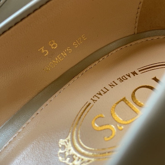 Tod’s Women’s Leather Gray Block Black Heel Size 38 - Picture 14 of 14